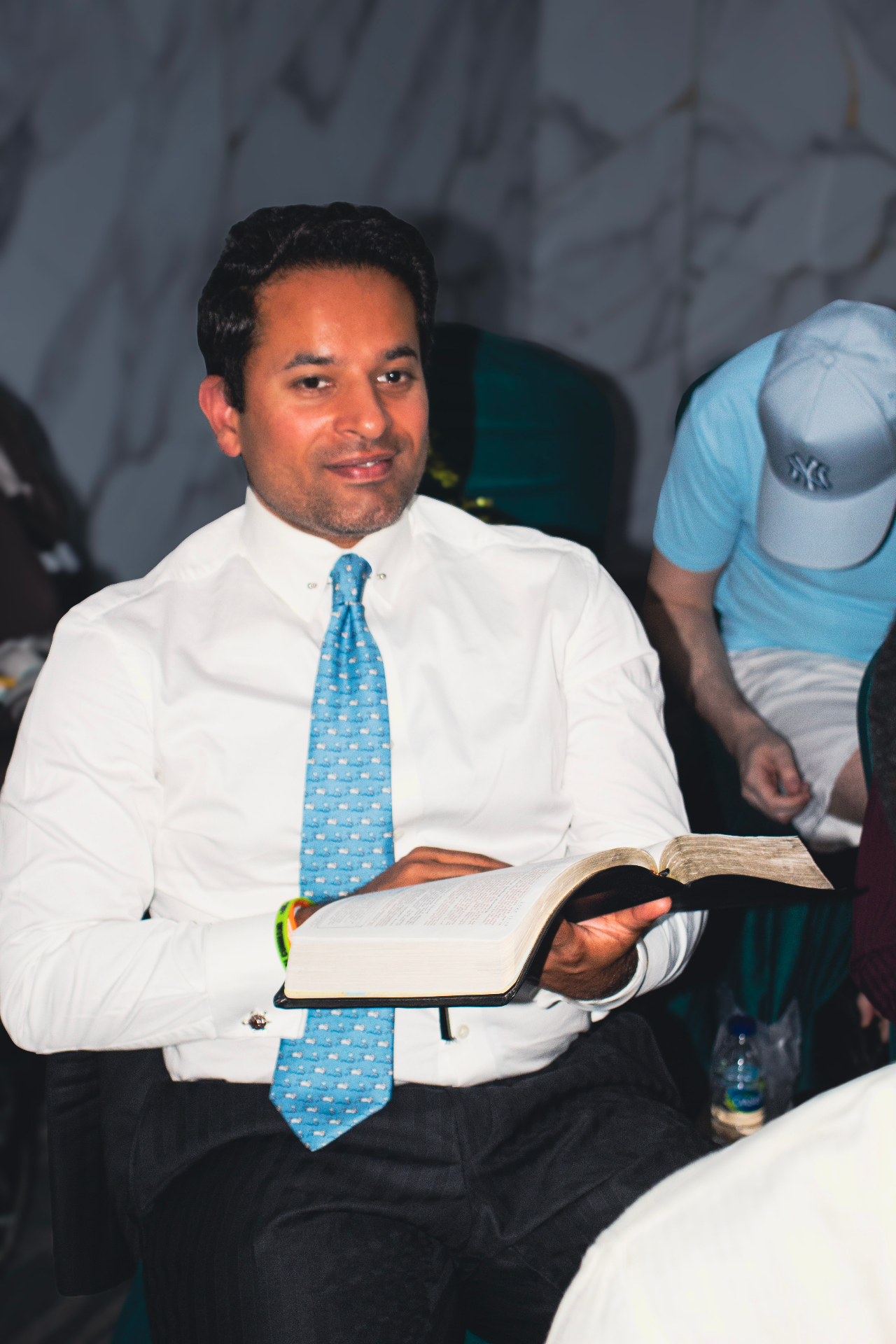 Bible in hand